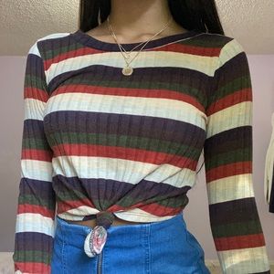 cute striped long sleeve shirt